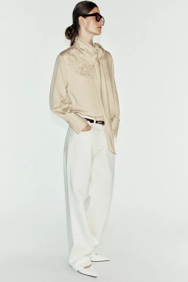 STRIPED SHIRT WITH KNOT – image 5
