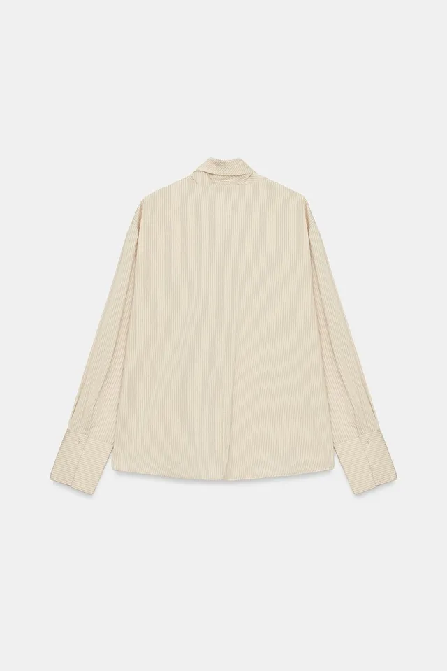 STRIPED SHIRT WITH KNOT – image 7