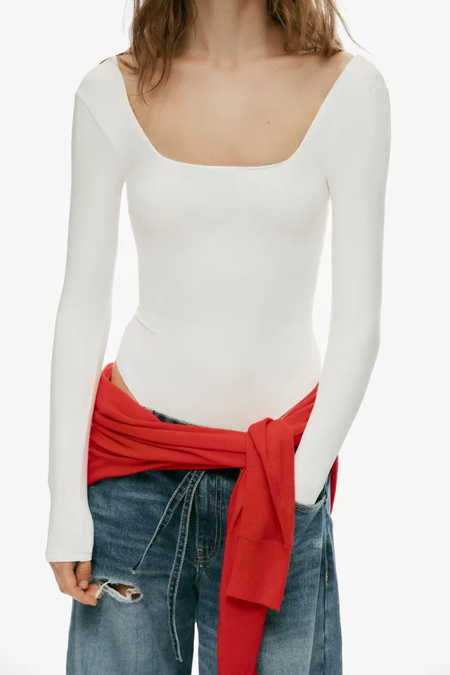 polyamide square neckline bodysuit – image 3