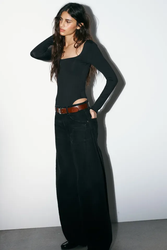 polyamide square neckline bodysuit