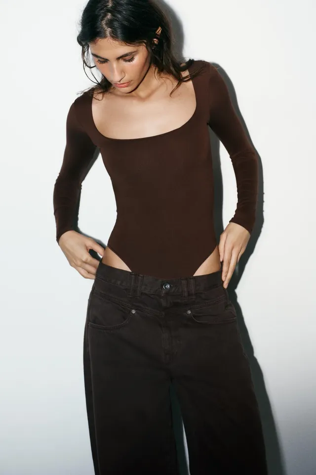 polyamide square neckline bodysuit