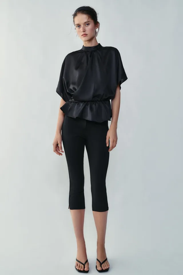 SATIN DRAPE BLOUSE