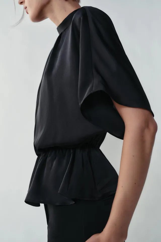 SATIN DRAPE BLOUSE – image 2