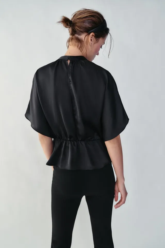 SATIN DRAPE BLOUSE – image 4