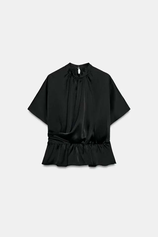 SATIN DRAPE BLOUSE – image 5