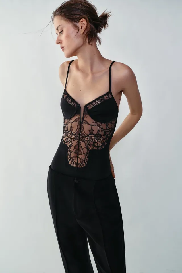 LACE-TRIMMED BODYSUIT – image 2
