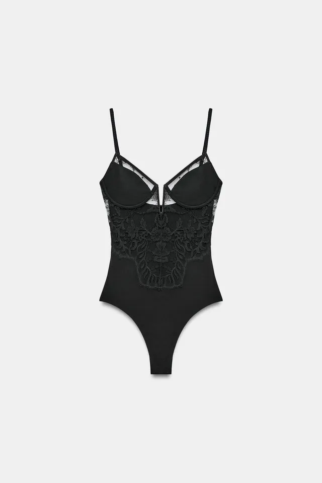 LACE-TRIMMED BODYSUIT – image 5
