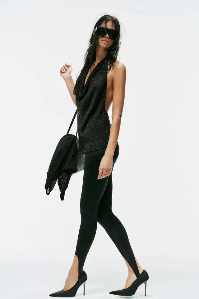 METALLIC THREAD HALTER KNIT TOP – image 5