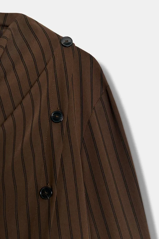 STRIPED CROSSOVER BLOUSE – image 8