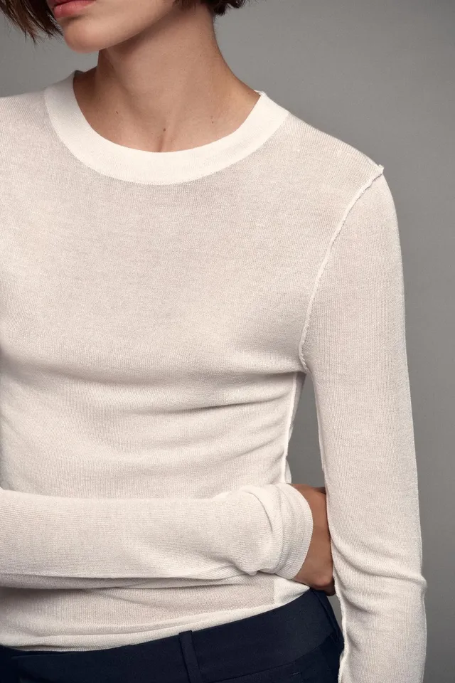 SEMI-SHEER KNIT TOP – image 5