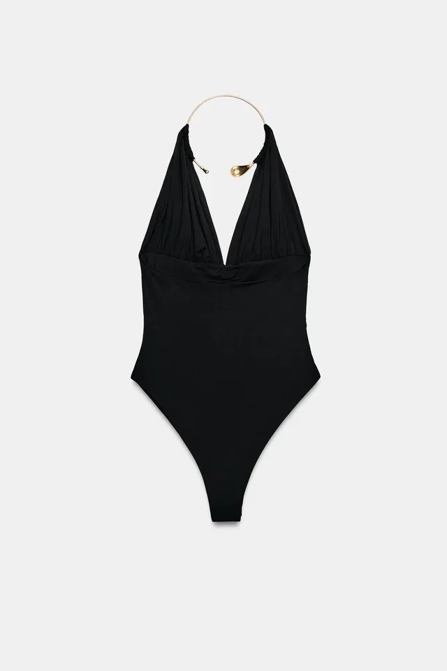 GATHERED CHOKER BODYSUIT – image 2