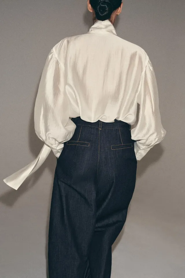 ZW COLLECTION SATIN BLOUSE WITH TIES – image 3