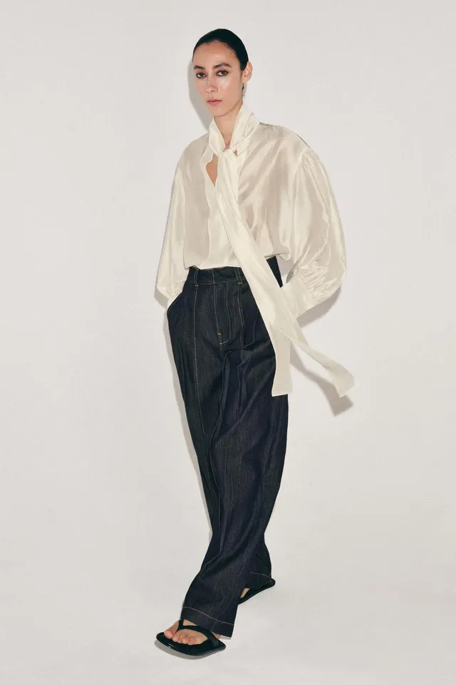 ZW COLLECTION SATIN BLOUSE WITH TIES – image 4