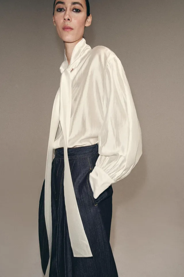 ZW COLLECTION SATIN BLOUSE WITH TIES – image 5
