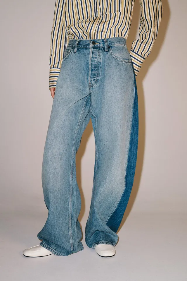 ZW COLLECTION BARREL MID-WAIST PATCHWORK JEANS – image 2