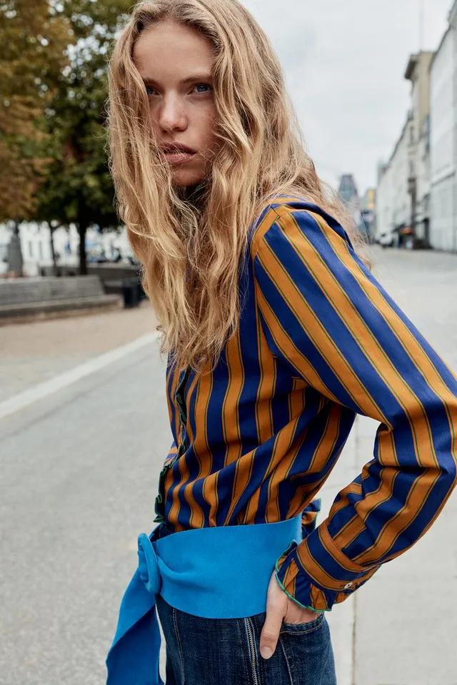 RUFFLED STRIPE BLOUSE – image 4