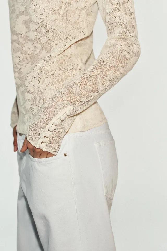 FLORAL JACQUARD KNIT TOP – image 4