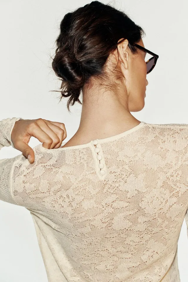 FLORAL JACQUARD KNIT TOP – image 5