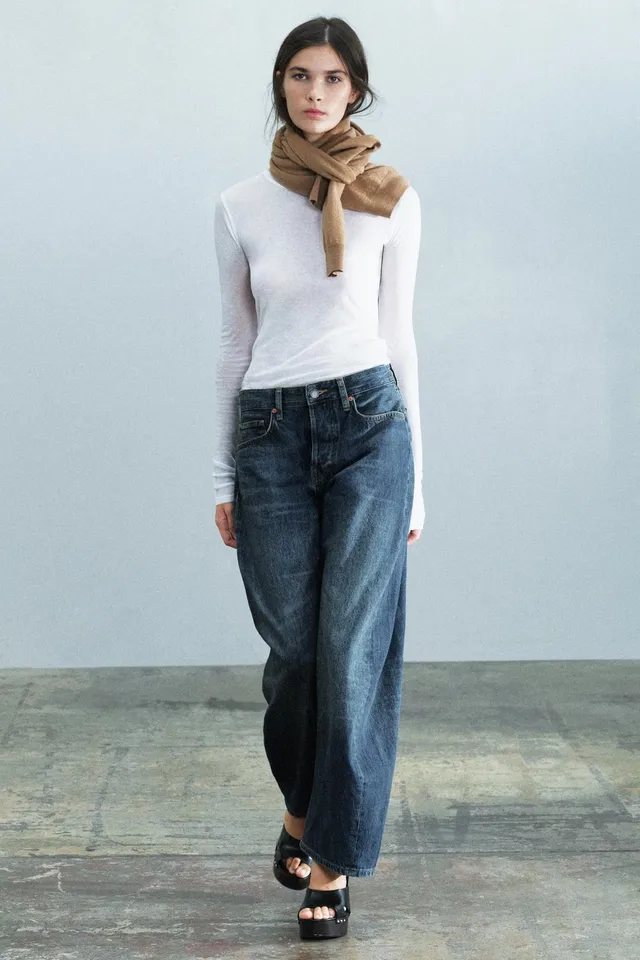 ZW COLLECTION MID-WAIST BARREL JEANS