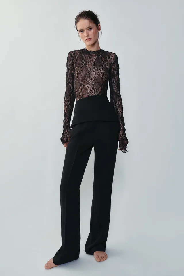 LACE BODYSUIT WITH LONG SLEEVES