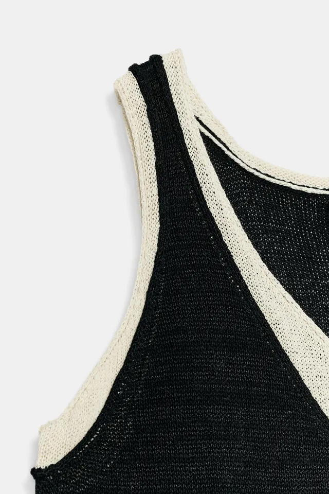 KNIT TOP WITH CONTRAST DETAILING – image 9
