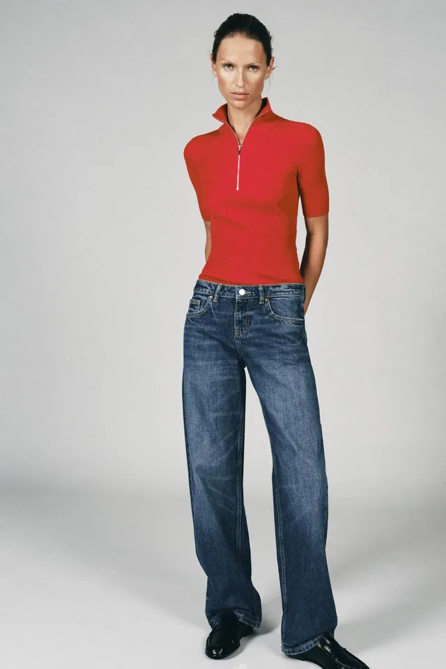 FITTED RIBBED KNIT TOP – image 5