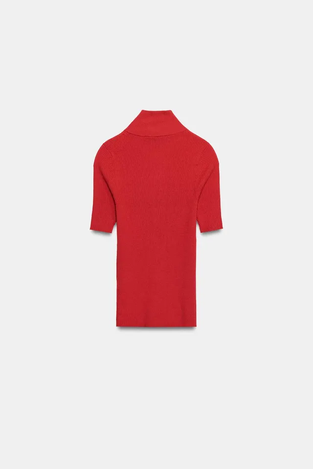 FITTED RIBBED KNIT TOP – image 7