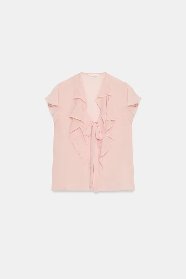 RUFFLED BLOUSE WITH TIE – image 7