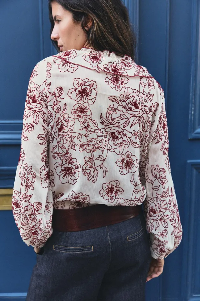 RUFFLED FLORAL BLOUSE – image 4