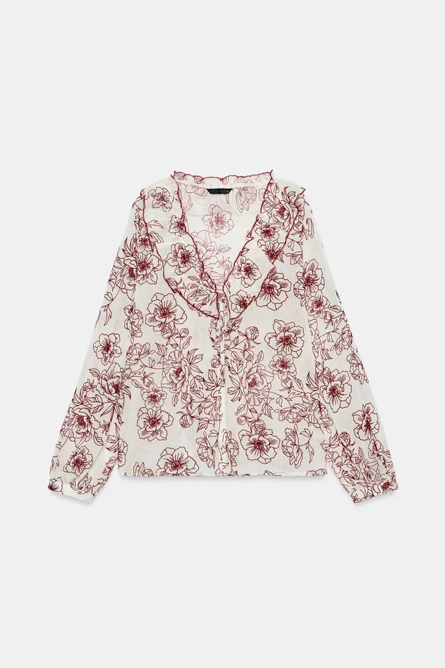 RUFFLED FLORAL BLOUSE – image 5