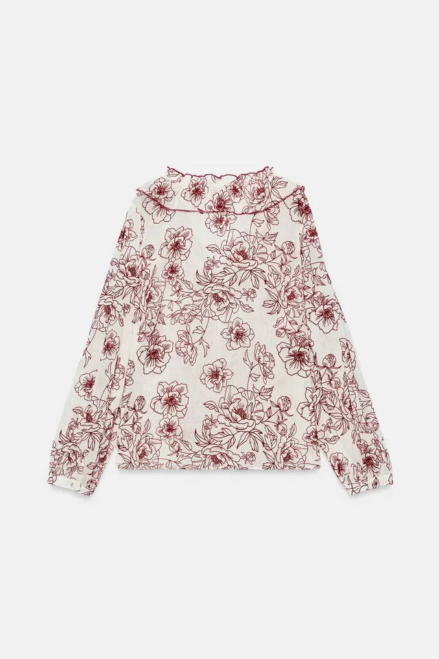 RUFFLED FLORAL BLOUSE – image 6
