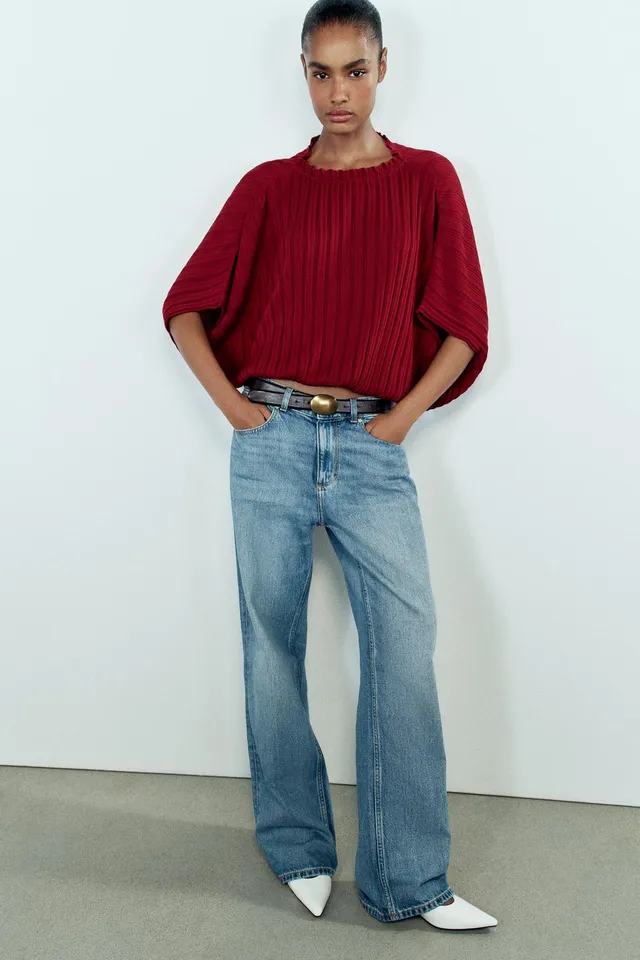 WIDE RIBBED KNIT TOP