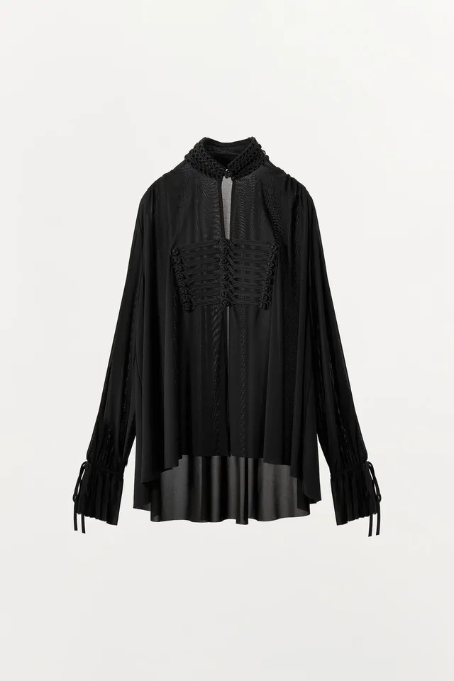 OVERSIZE FROG FASTENING BLOUSE – image 4