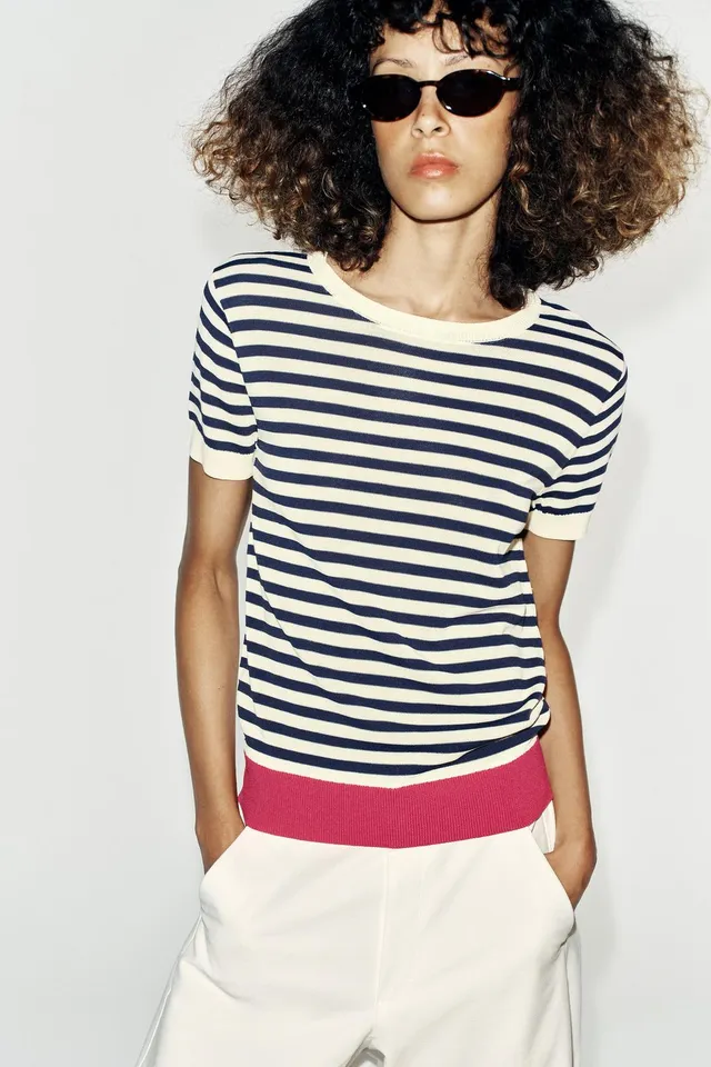 STRIPED KNIT TOP – image 2
