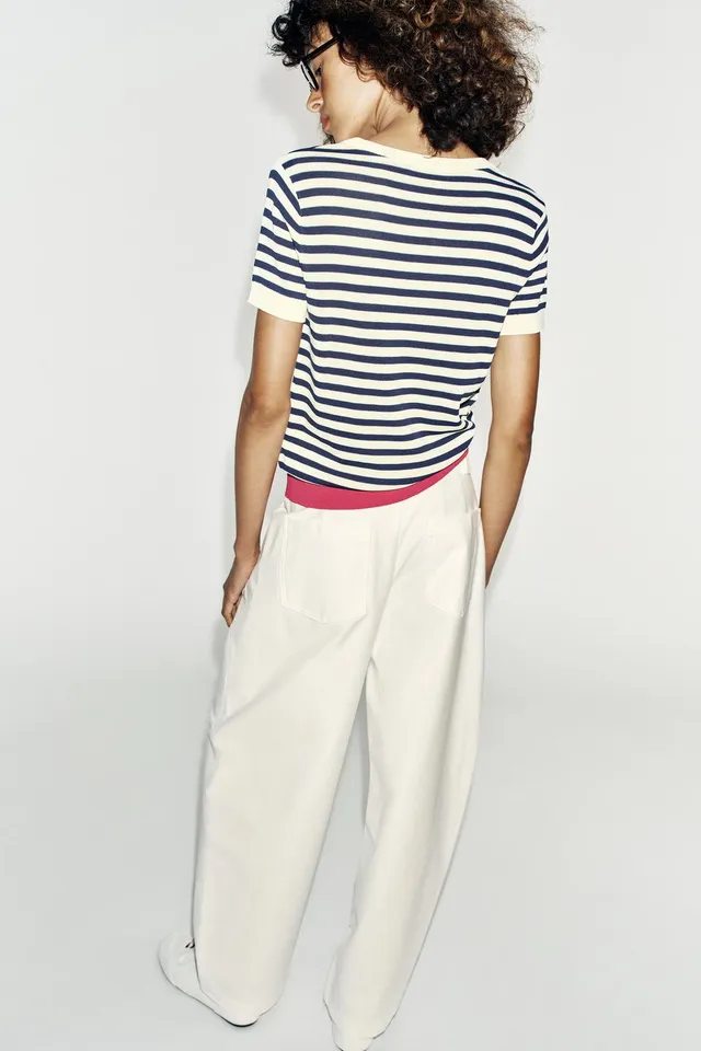 STRIPED KNIT TOP – image 3