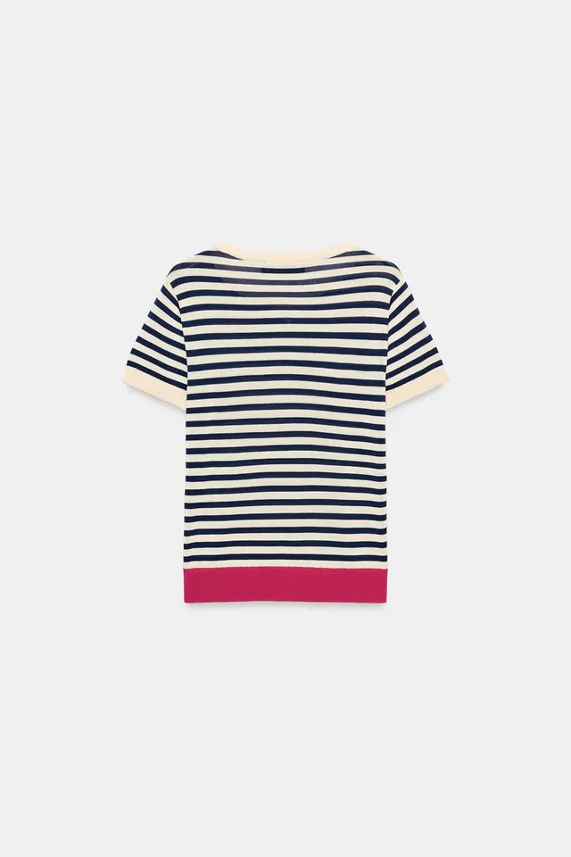 STRIPED KNIT TOP – image 6