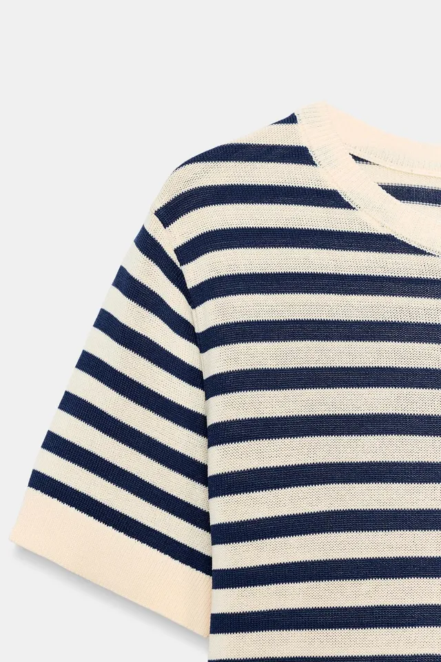 STRIPED KNIT TOP – image 7