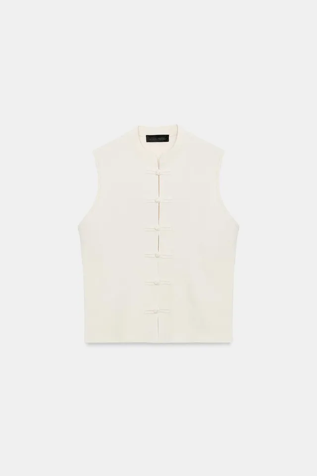 KNIT WAISTCOAT TOP WITH FROG FASTENING – image 7