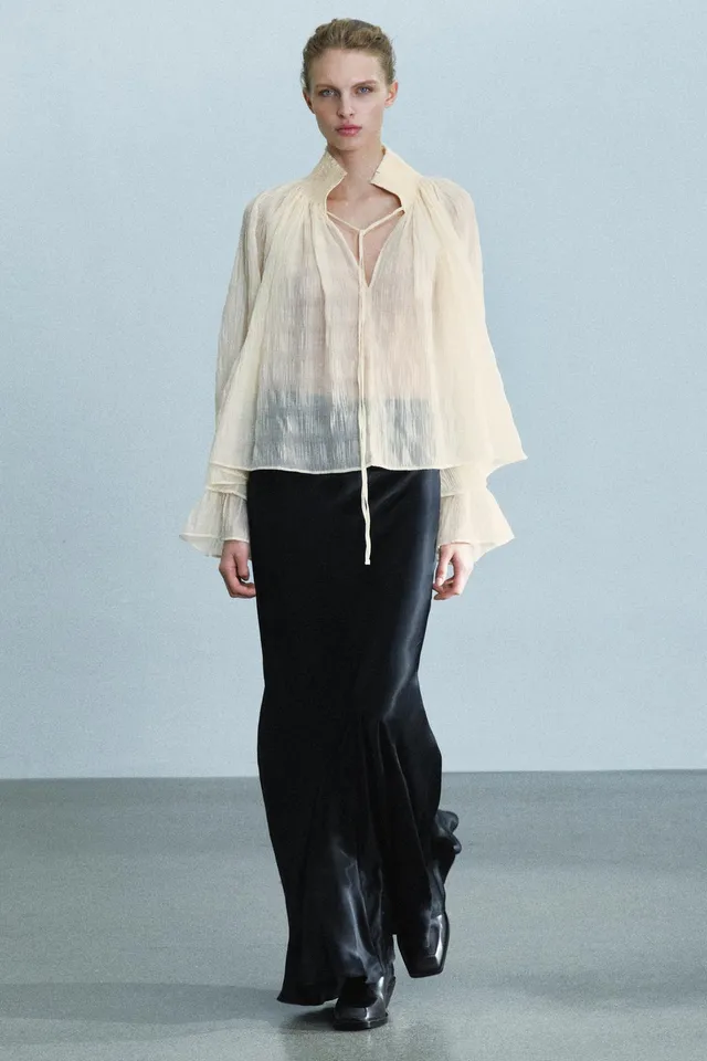 ZW COLLECTION GATHERED LYOCELL BLEND BLOUSE