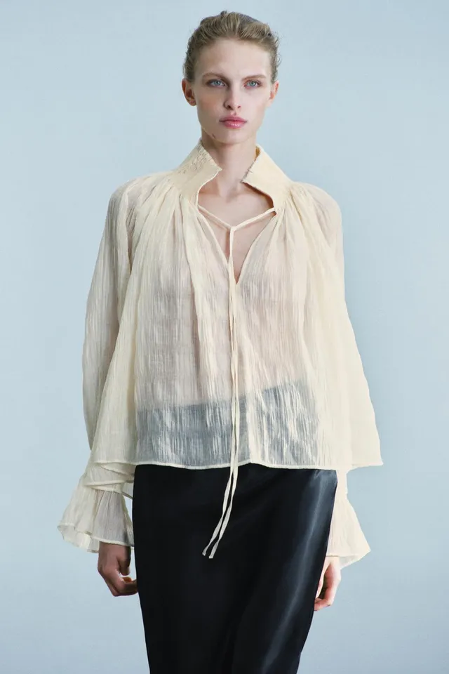 ZW COLLECTION GATHERED LYOCELL BLEND BLOUSE – image 2