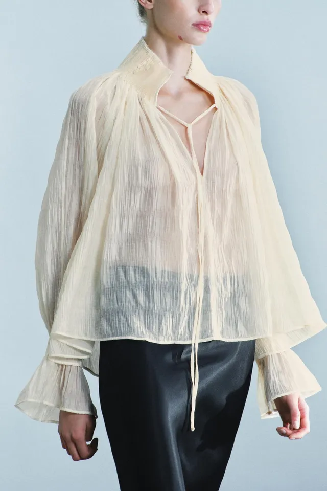 ZW COLLECTION GATHERED LYOCELL BLEND BLOUSE – image 3