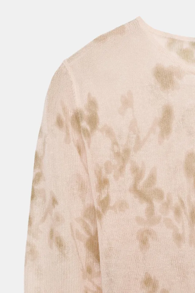 FINE KNIT FLORAL PRINT TOP – image 7