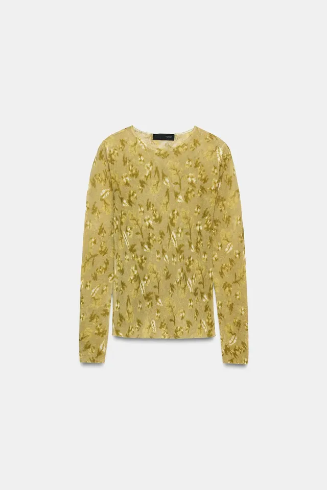 PRINTED FINE KNIT TOP – image 4