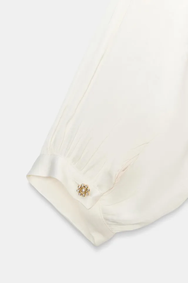 FLOWING BLOUSE WITH TIE DETAIL – image 7