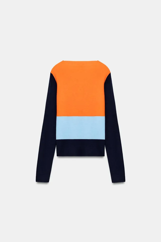 COLOUR BLOCK FINE KNIT TOP – image 6