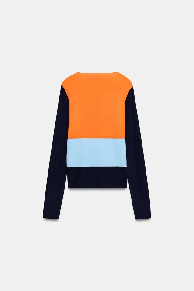 COLOUR BLOCK FINE KNIT TOP – image 7