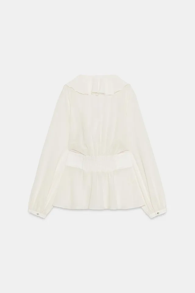 RUFFLED BLOUSE WITH FITTED WAIST – image 3