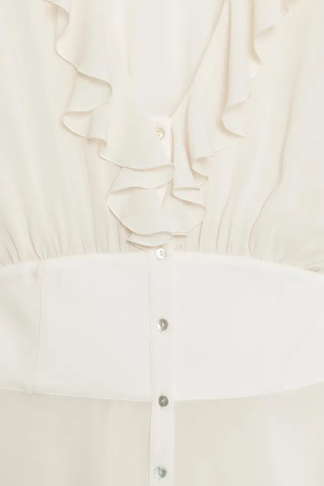 RUFFLED BLOUSE WITH FITTED WAIST – image 4