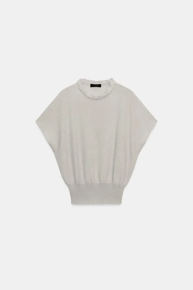 KNIT TOP WITH GATHERED NECK – image 7