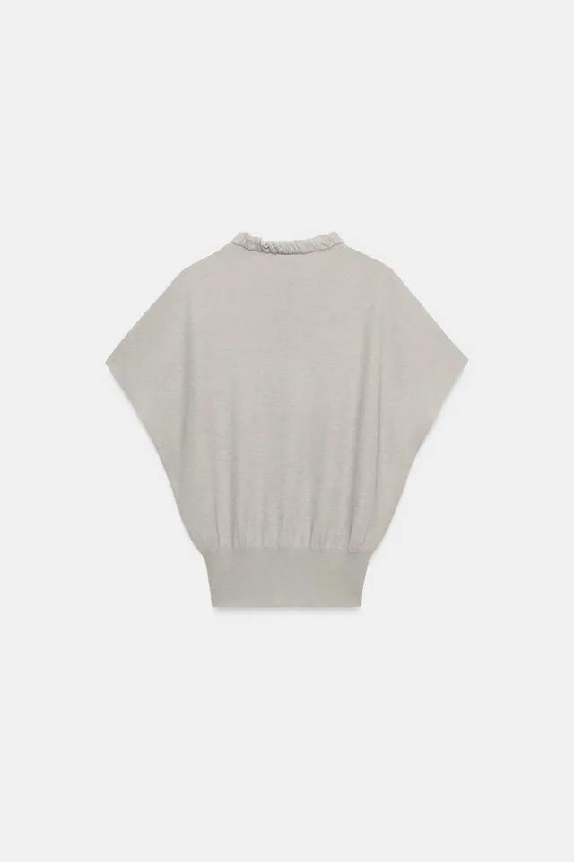 KNIT TOP WITH GATHERED NECK – image 8